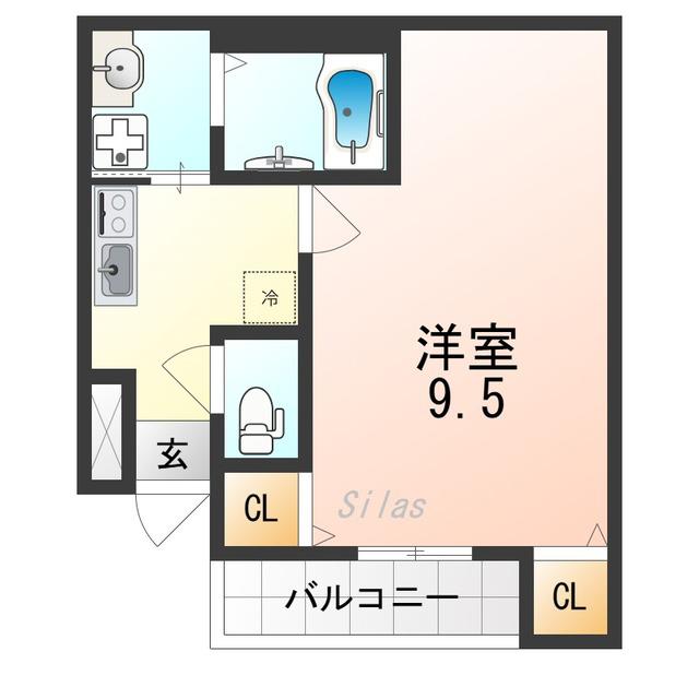 フジパレス百舌鳥駅南III番館(1K/2階)の間取り写真