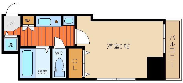 プレサンス神戸裁判所駅前(1K/4階)の間取り写真