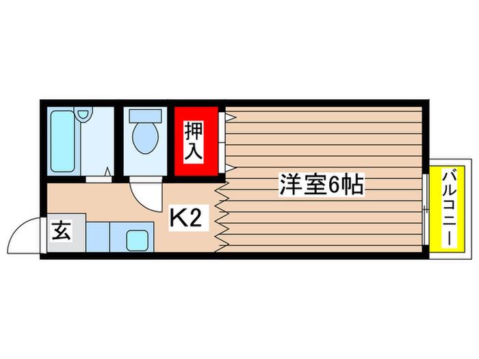 チェリーハイツ(1K/2階)の間取り写真