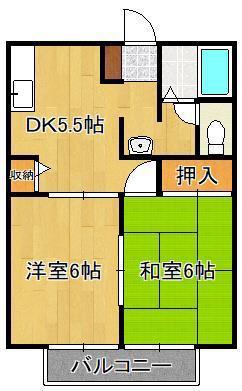 ディアス白石(2DK/1階)の間取り写真