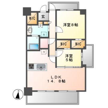 アンアージュ白壁(2LDK/2階)の間取り写真
