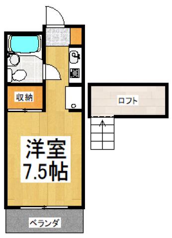 ヴィラ鷹の台(ワンルーム/3階)の間取り写真