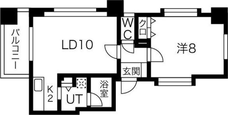 ノヴァ大通II(1LDK/4階)の間取り写真