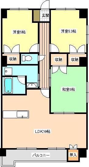 メルベーユサカイ(3LDK/2階)の間取り写真