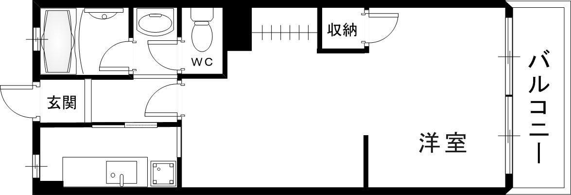 グリーンハイツ花隈(1K/5階)の間取り写真