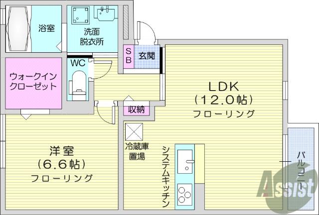 FORTRESS KEI(1LDK/2階)の間取り写真