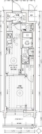 エステムコート名古屋ライブゲート(1DK/10階)の間取り写真