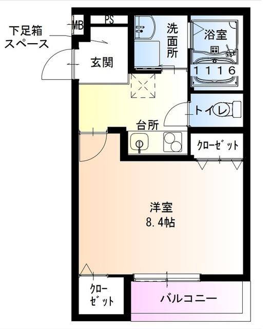 フジパレス南清水町サウス(1K/3階)の間取り写真