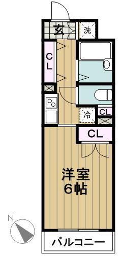 ルーブル上池台壱番館(1K/1階)の間取り写真