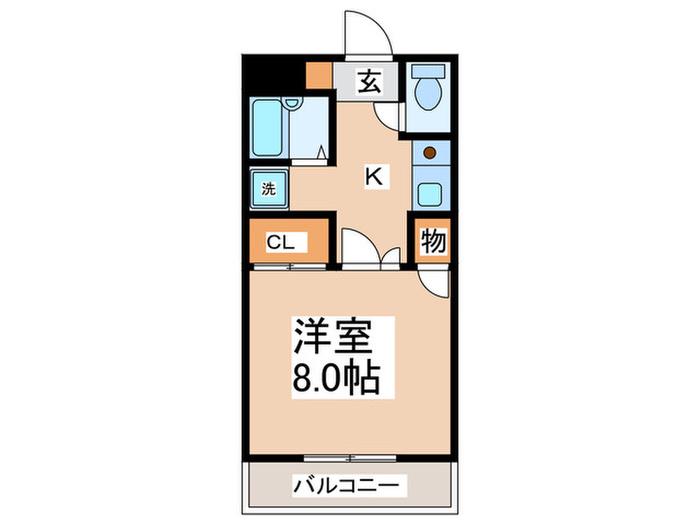 リバ-サイド二色の浜(1K/2階)の間取り写真