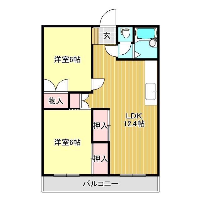 NAGAI(2LDK/2階)の間取り写真