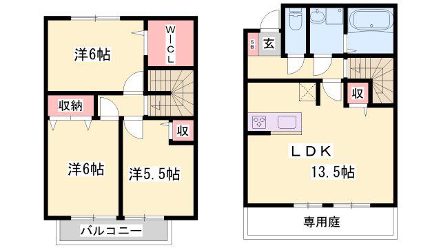 グランドソレーユ(3LDK/1階)の間取り写真