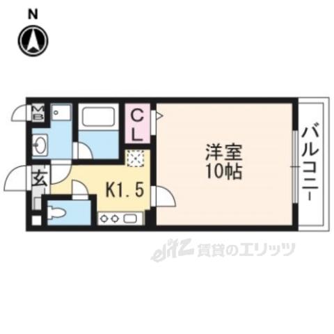 コンフォールドミールK(1K/4階)の間取り写真