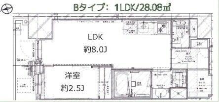 ガーデンザヴィス木場(1LDK/4階)の間取り写真