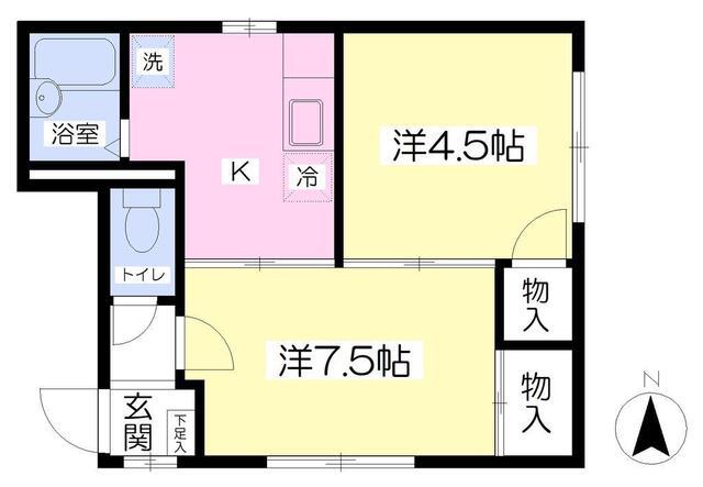 フレグランスアイリス(2K/1階)の間取り写真