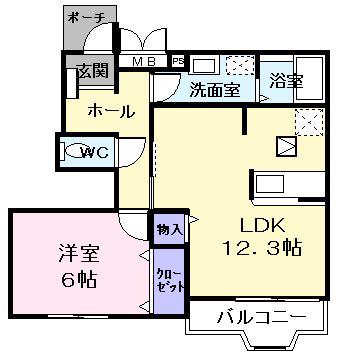 メゾン・アヴニールⅠ(1LDK/1階)の間取り写真