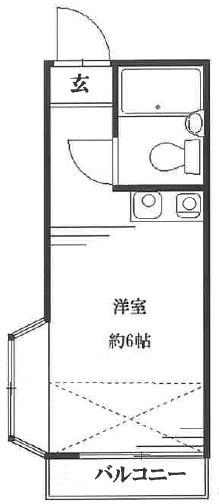 WAKAMIYA2212(ワンルーム/2階)の間取り写真