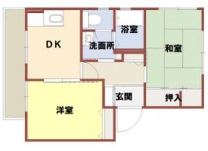 プラチナコート横尾(2DK/2階)の間取り写真
