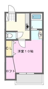ドミールK I(1K/1階)の間取り写真