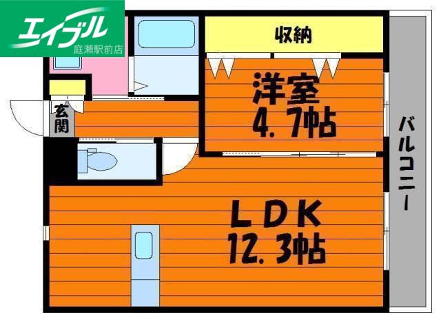 ANTICA BELLA CASA(1LDK/3階)の間取り写真