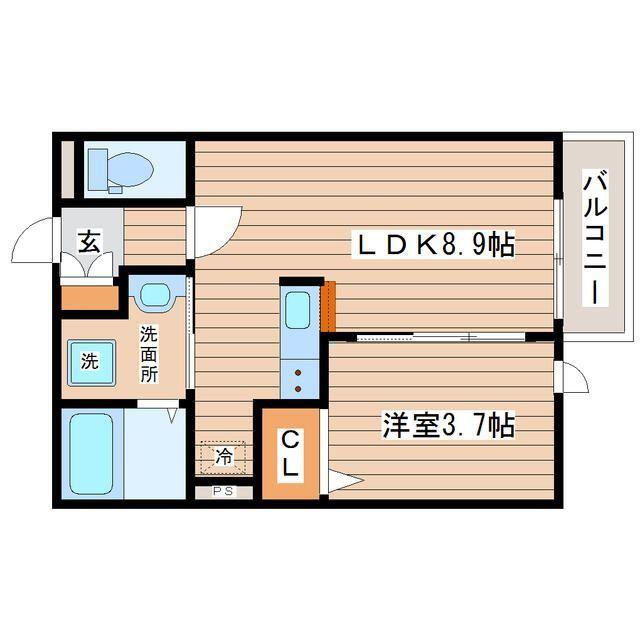 ウェルシャトー旭ヶ丘1番館(1LDK/2階)の間取り写真