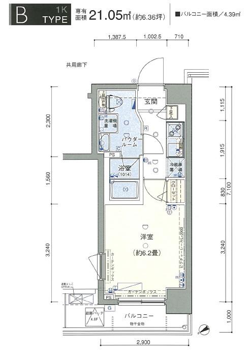 ヴェルト墨田ノース(1K/3階)の間取り写真