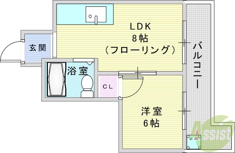 ロイヤルパレス桜の町(1LDK/3階)の間取り写真