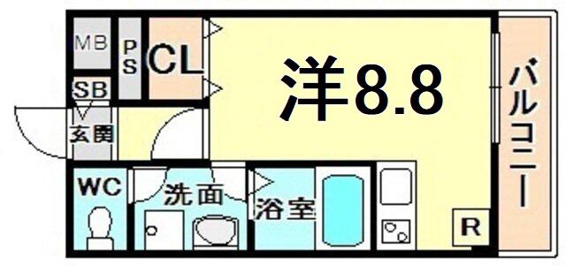 SOL.LEVANTEX(ワンルーム/3階)の間取り写真