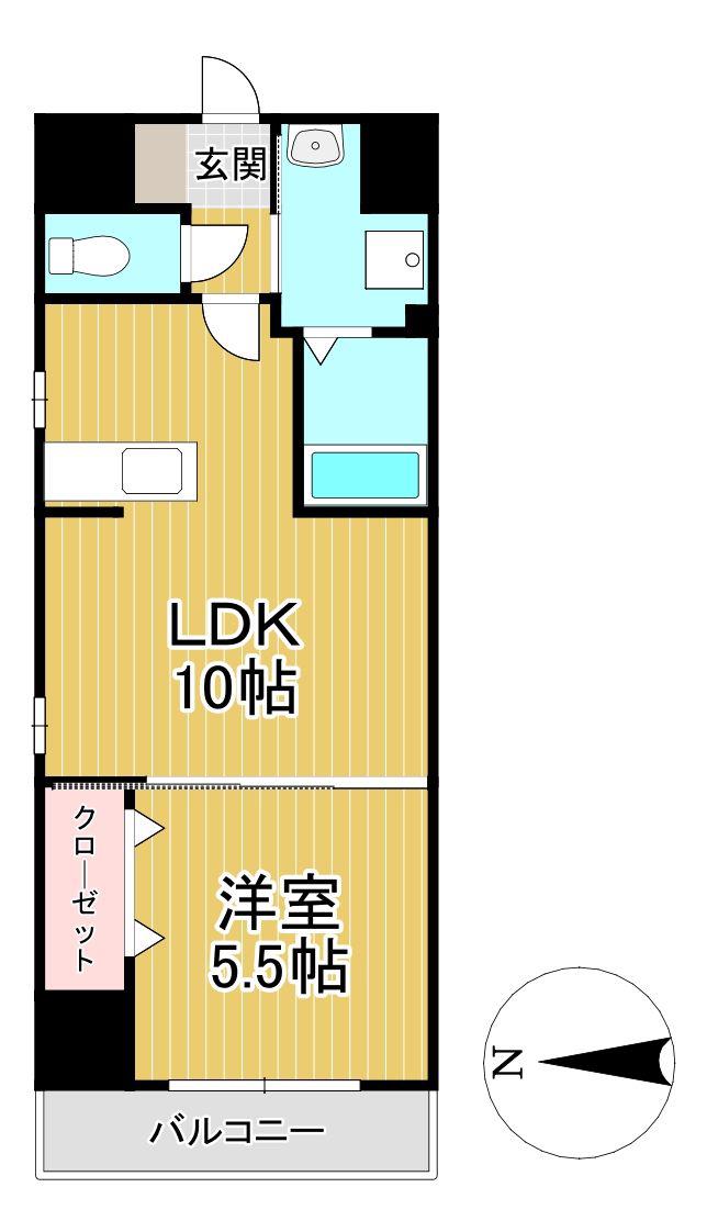 AT.イースト(1LDK/8階)の間取り写真
