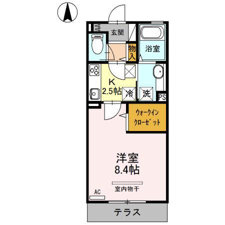 スタシオン エスト(1K/1階)の間取り写真