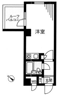 ビッグストーン池袋(1K/2階)の間取り写真