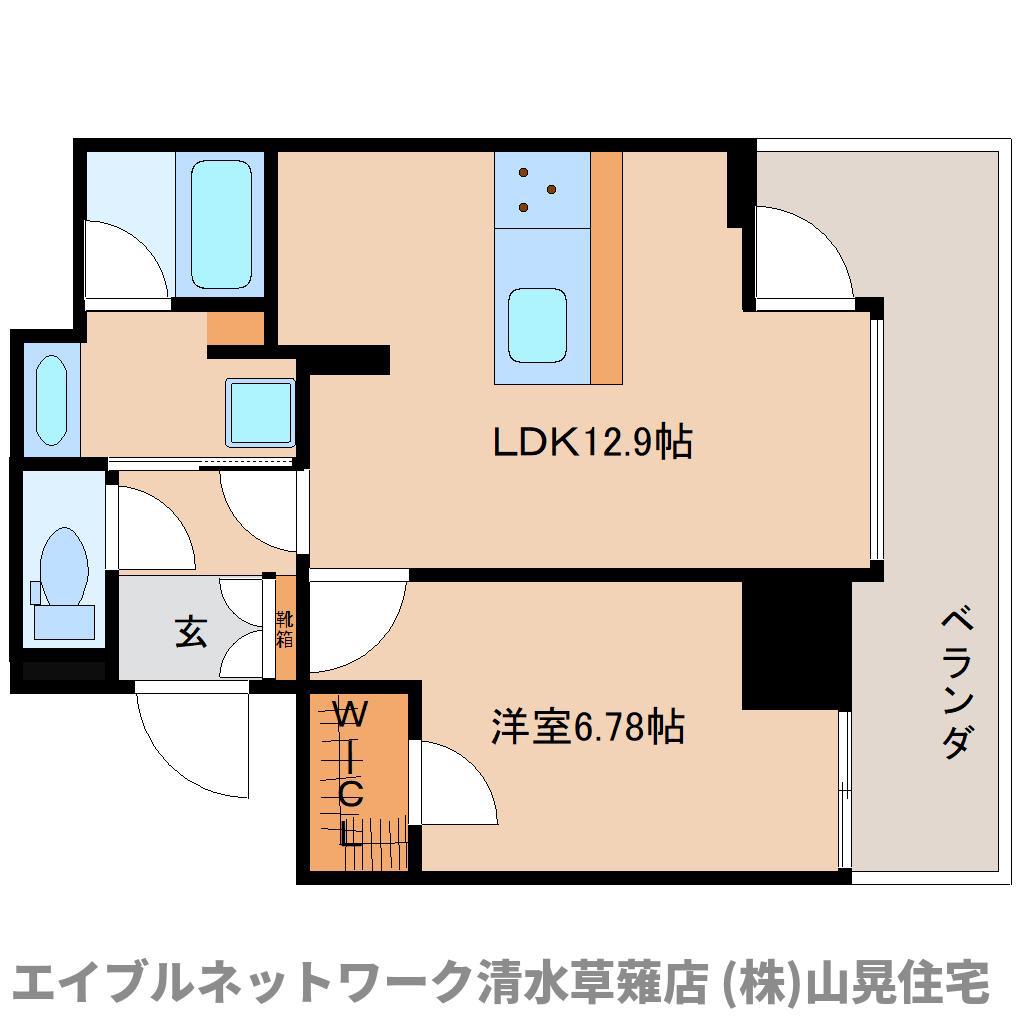 ザ・エンブル七間町(1LDK/7階)の間取り写真