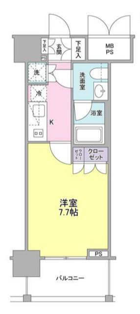 常盤レジデンシア荻窪(1K/2階)の間取り写真