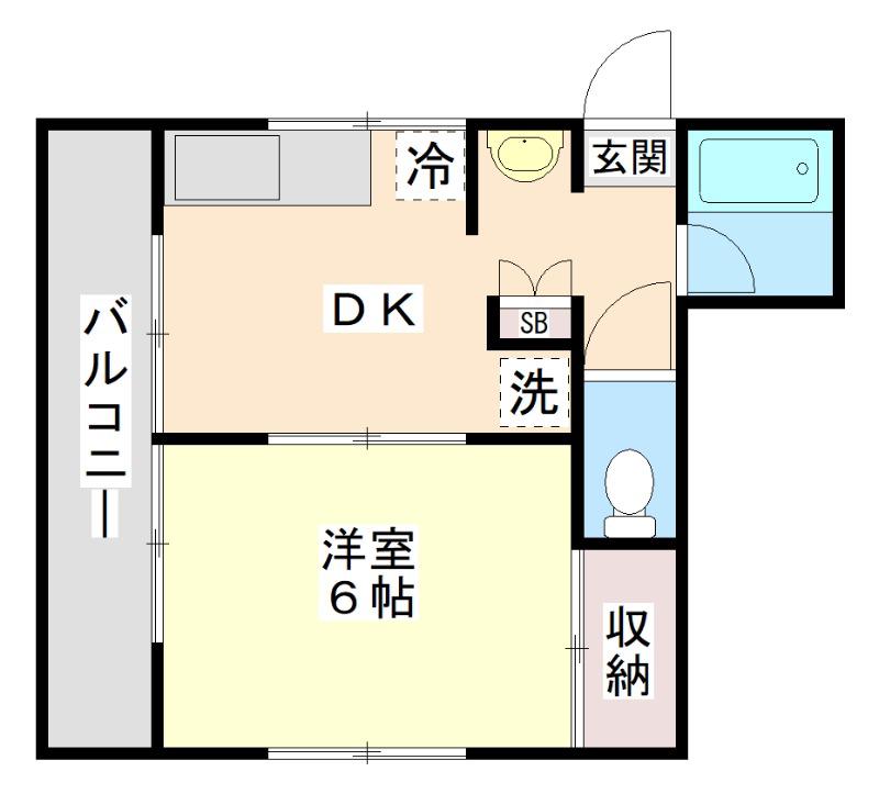 メゾン半田(1DK/2階)の間取り写真