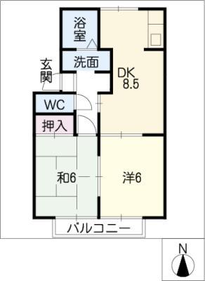 SEJOURNIKOU(2DK/1階)の間取り写真
