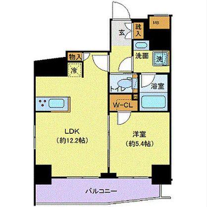 GENOVIA浅草駅前SKYGARDEN(1LDK/2階)の間取り写真