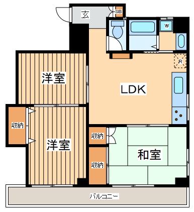 吉原第三ビル(3LDK/3階)の間取り写真