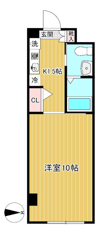 WIN豊玉(1K/1階)の間取り写真