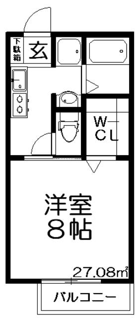プリマベーラ(1K/2階)の間取り写真