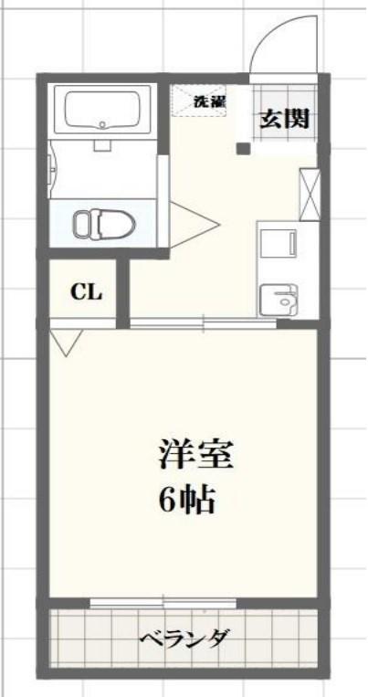 ベルハイム白国(1K/1階)の間取り写真