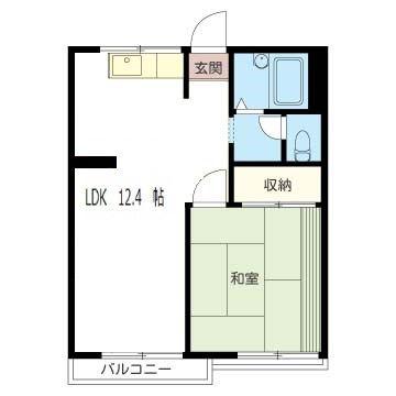 ベルハウス(1LDK/2階)の間取り写真