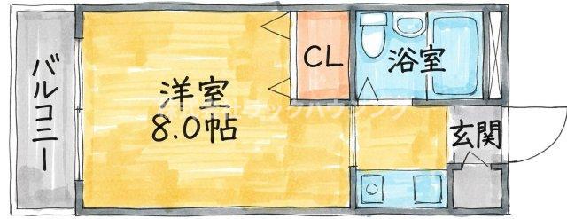 ハイツKIDO(1K/4階)の間取り写真