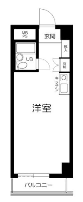 ロジマン武蔵小山(ワンルーム/5階)の間取り写真