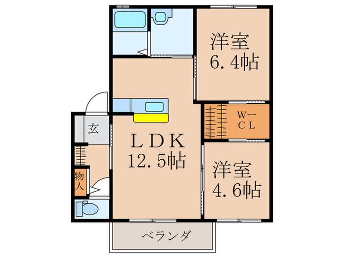 RAFFINE (2LDK/2階)の間取り写真