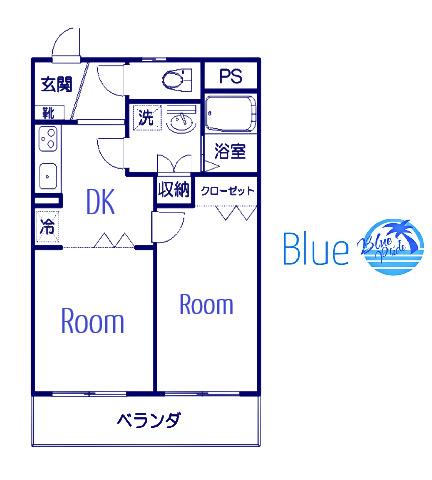 サニーサイドヴィレッジ(2DK/2階)の間取り写真