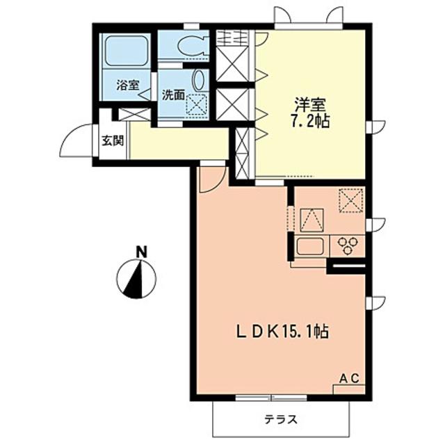 ソルブリッサ湘南台(1LDK/2階)の間取り写真