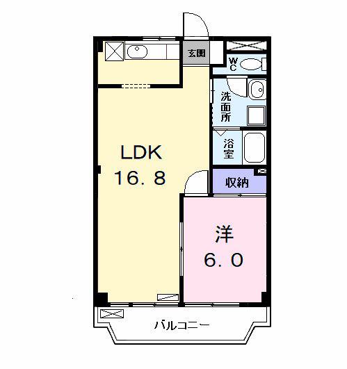 レジデンス上高畑(1LDK/2階)の間取り写真