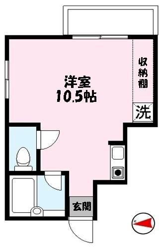 ルミエール(ワンルーム/2階)の間取り写真