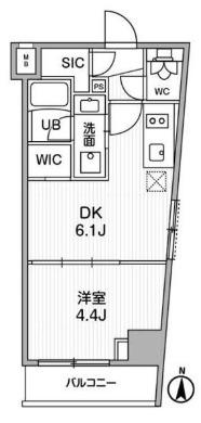 SYFORME西小山(1DK/1階)の間取り写真