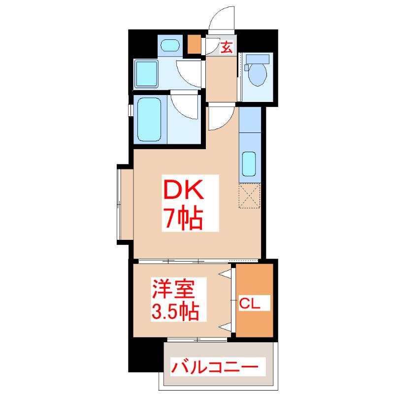 LINKUSCOUT IZUMI(1DK/5階)の間取り写真